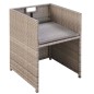 vidaXL Set da Pranzo da Giardino 9 pz con Cuscini in Polyrattan Beige vidaXL Set da Pranzo da Giardino 9 pz con Cuscini in Polyrattan Beige