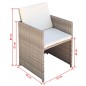 vidaXL Set da Pranzo da Giardino 9 pz con Cuscini in Polyrattan Beige vidaXL Set da Pranzo da Giardino 9 pz con Cuscini in Polyrattan Beige