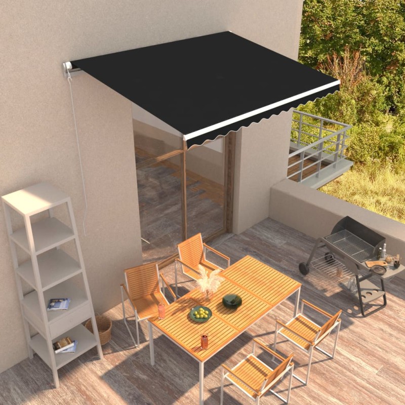 Tenda da Sole Retrattile Manuale 350x250 cm Antracite Tenda da Sole Retrattile Manuale 350x250 cm Antracite