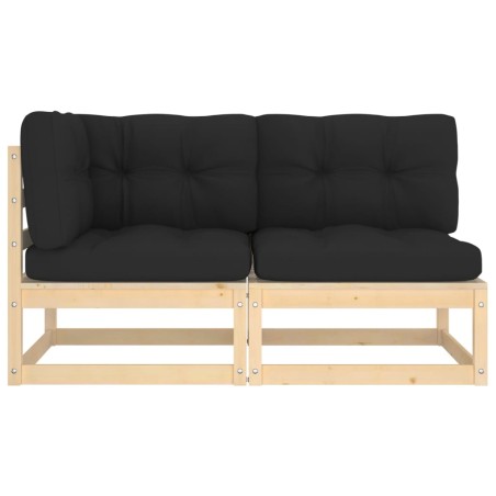 vidaXL Set Divani da Giardino 2 pz con Cuscini Legno Massello Pino