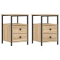 vidaXL Comodini 2pz Rovere Sonoma 34x35,5x50 cm in Legno Multistrato vidaXL Comodini 2pz Rovere Sonoma 34x35,5x50 cm in Legno Multistrato