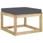 Sgabello da Giardino con Cuscino Legno Pino Impregnato Verde Sgabello da Giardino con Cuscino Legno Pino Impregnato Verde