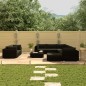 vidaXL Set Divani da Giardino 10 pz con Cuscini in Polyrattan Nero vidaXL Set Divani da Giardino 10 pz con Cuscini in Polyrattan Nero