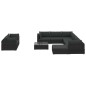 vidaXL Set Divani da Giardino 10 pz con Cuscini in Polyrattan Nero vidaXL Set Divani da Giardino 10 pz con Cuscini in Polyrattan Nero