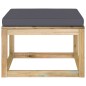 Sgabello da Giardino con Cuscino Legno Pino Impregnato Verde Sgabello da Giardino con Cuscino Legno Pino Impregnato Verde