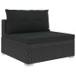 vidaXL Set Divani da Giardino 10 pz con Cuscini in Polyrattan Nero vidaXL Set Divani da Giardino 10 pz con Cuscini in Polyrattan Nero