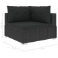 vidaXL Set Divani da Giardino 10 pz con Cuscini in Polyrattan Nero vidaXL Set Divani da Giardino 10 pz con Cuscini in Polyrattan Nero