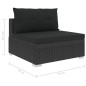 vidaXL Set Divani da Giardino 10 pz con Cuscini in Polyrattan Nero vidaXL Set Divani da Giardino 10 pz con Cuscini in Polyrattan Nero