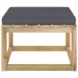Sgabello da Giardino con Cuscino Legno Pino Impregnato Verde Sgabello da Giardino con Cuscino Legno Pino Impregnato Verde