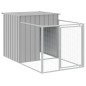 vidaXL Casetta Cani Corsa Grigio Chiaro 110x201x110 cm Acciaio Zincato
