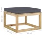 Sgabello da Giardino con Cuscino Legno Pino Impregnato Verde Sgabello da Giardino con Cuscino Legno Pino Impregnato Verde