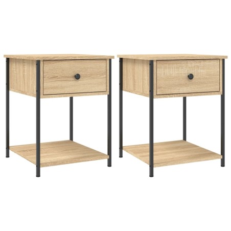 vidaXL Comodini 2 pz Rovere Sonoma 44x45x58 cm in Legno Multistrato