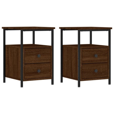 vidaXL Comodini 2pz Rovere Marrone 34x35,5x50 cm in Legno Multistrato