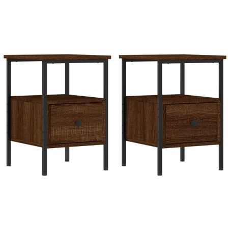 vidaXL Comodini 2pz Rovere Marrone 34x36x50 cm in Legno Multistrato