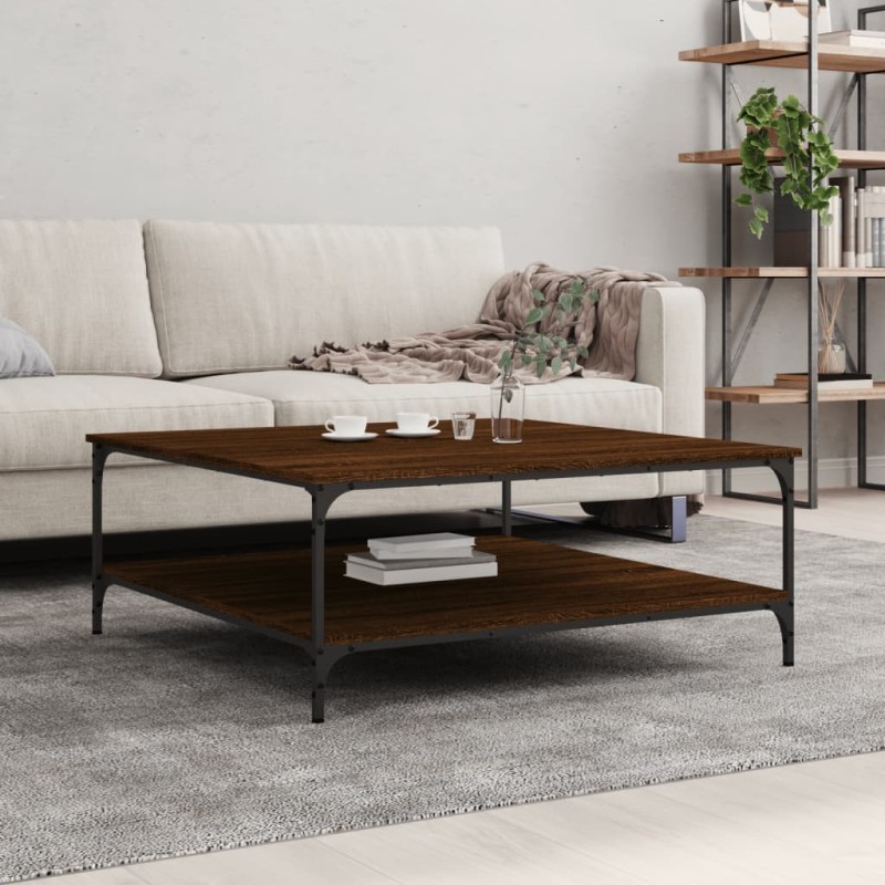 vidaXL Tavolino Salotto Rovere Marrone 100x100x40 cm Legno Multistrato