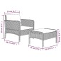 vidaXL Set da Giardino 2 pz con Cuscini Nero in Polyrattan