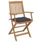 Sedie da Giardino Pieghevoli 2 pz con Cuscini Massello Acacia Sedie da Giardino Pieghevoli 2 pz con Cuscini Massello Acacia