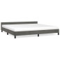 vidaXL Giroletto con Testiera Grigio Scuro 200x200 cm in Velluto vidaXL Giroletto con Testiera Grigio Scuro 200x200 cm in Velluto