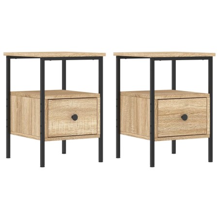 vidaXL Comodini 2pz Rovere Sonoma 34x36x50 cm in Legno Multistrato