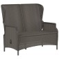 vidaXL Panca da Giardino a 2 Posti con Cuscini in Polyrattan Nero vidaXL Panca da Giardino a 2 Posti con Cuscini in Polyrattan Nero
