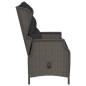 vidaXL Panca da Giardino a 2 Posti con Cuscini in Polyrattan Nero vidaXL Panca da Giardino a 2 Posti con Cuscini in Polyrattan Nero