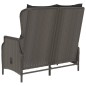 vidaXL Panca da Giardino a 2 Posti con Cuscini in Polyrattan Nero vidaXL Panca da Giardino a 2 Posti con Cuscini in Polyrattan Nero
