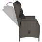 vidaXL Panca da Giardino a 2 Posti con Cuscini in Polyrattan Nero vidaXL Panca da Giardino a 2 Posti con Cuscini in Polyrattan Nero