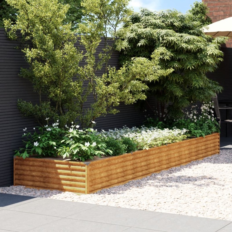 vidaXL Fioriera Rialzata da Giardino 387x100x36 cm in Acciaio Corten vidaXL Fioriera Rialzata da Giardino 387x100x36 cm in Acciaio Corten