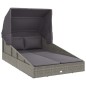 vidaXL Lettino con Tetto Pieghevole Grigio 200x114x128 cm Polyrattan vidaXL Lettino con Tetto Pieghevole Grigio 200x114x128 cm Polyrattan