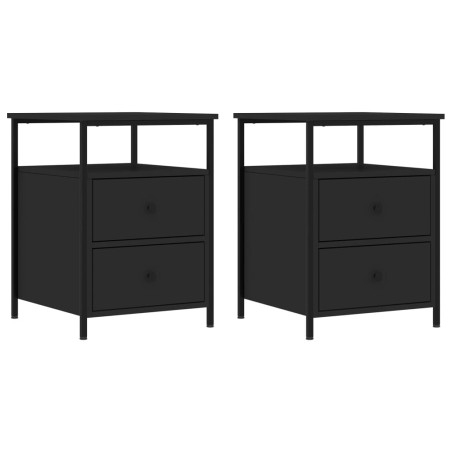 vidaXL Comodini 2 pz Neri 44x45x60 cm in Legno Multistrato