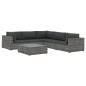 vidaXL Set Divani da Giardino 6 pz con Cuscini in Polyrattan Grigio vidaXL Set Divani da Giardino 6 pz con Cuscini in Polyrattan Grigio