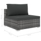 vidaXL Set Divani da Giardino 6 pz con Cuscini in Polyrattan Grigio vidaXL Set Divani da Giardino 6 pz con Cuscini in Polyrattan Grigio