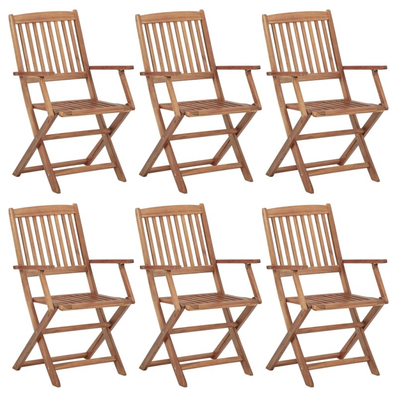 vidaXL Sedie da Giardino Pieghevoli 6 pz in Legno Massello Acacia vidaXL Sedie da Giardino Pieghevoli 6 pz in Legno Massello Acacia