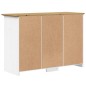vidaXL Credenza BODO 115,5x44x80 cm Legno Massello Pino Bianco Marrone vidaXL Credenza BODO 115,5x44x80 cm Legno Massello Pino Bianco Marrone