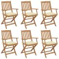 Sedie da Giardino Pieghevoli 6 pz con Cuscini Massello Acacia Sedie da Giardino Pieghevoli 6 pz con Cuscini Massello Acacia