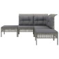 vidaXL Set Divani da Giardino 5 pz con Cuscini in Polyrattan Grigio vidaXL Set Divani da Giardino 5 pz con Cuscini in Polyrattan Grigio