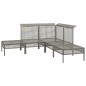 vidaXL Set Divani da Giardino 5 pz con Cuscini in Polyrattan Grigio vidaXL Set Divani da Giardino 5 pz con Cuscini in Polyrattan Grigio