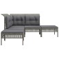vidaXL Set Divani da Giardino 5 pz con Cuscini in Polyrattan Grigio vidaXL Set Divani da Giardino 5 pz con Cuscini in Polyrattan Grigio