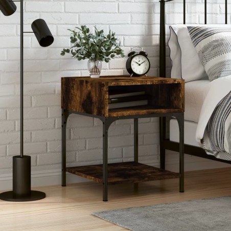 vidaXL Comodino Rovere Fumo 40x41x50 cm in Legno Multistrato