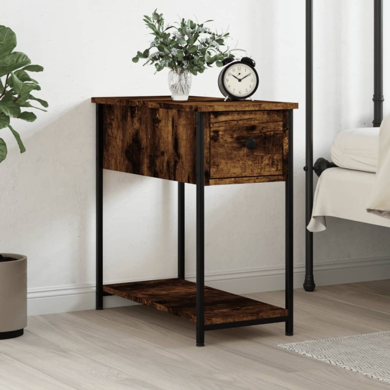 vidaXL Comodino Rovere Fumo 30x60x60 cm Legno Multistrato vidaXL Comodino Rovere Fumo 30x60x60 cm Legno Multistrato
