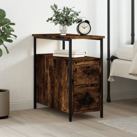 vidaXL Comodino Rovere Fumo 30x60x60 cm Legno Multistrato