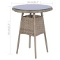 vidaXL Set da Bistro 3 pz con Cuscini in Polyrattan Marrone vidaXL Set da Bistro 3 pz con Cuscini in Polyrattan Marrone