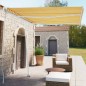 Tenda da Sole Retrattile Manuale 350x250 cm Gialla e Bianca Tenda da Sole Retrattile Manuale 350x250 cm Gialla e Bianca