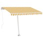 Tenda da Sole Retrattile Manuale 350x250 cm Gialla e Bianca Tenda da Sole Retrattile Manuale 350x250 cm Gialla e Bianca