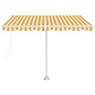Tenda da Sole Retrattile Manuale 350x250 cm Gialla e Bianca Tenda da Sole Retrattile Manuale 350x250 cm Gialla e Bianca