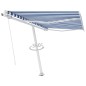 Tenda da Sole Retrattile Manuale 350x250 cm Blu e Bianca Tenda da Sole Retrattile Manuale 350x250 cm Blu e Bianca