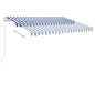 Tenda da Sole Retrattile Manuale 350x250 cm Blu e Bianca Tenda da Sole Retrattile Manuale 350x250 cm Blu e Bianca