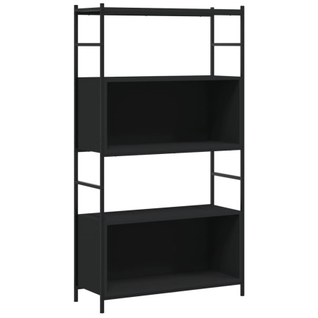 vidaXL Libreria Nera 80x30x145,5 cm in Legno Multistrato e Ferro