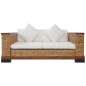 vidaXL Divano a 2 Posti con Cuscini Marrone in Rattan Naturale vidaXL Divano a 2 Posti con Cuscini Marrone in Rattan Naturale