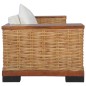 vidaXL Divano a 2 Posti con Cuscini Marrone in Rattan Naturale vidaXL Divano a 2 Posti con Cuscini Marrone in Rattan Naturale